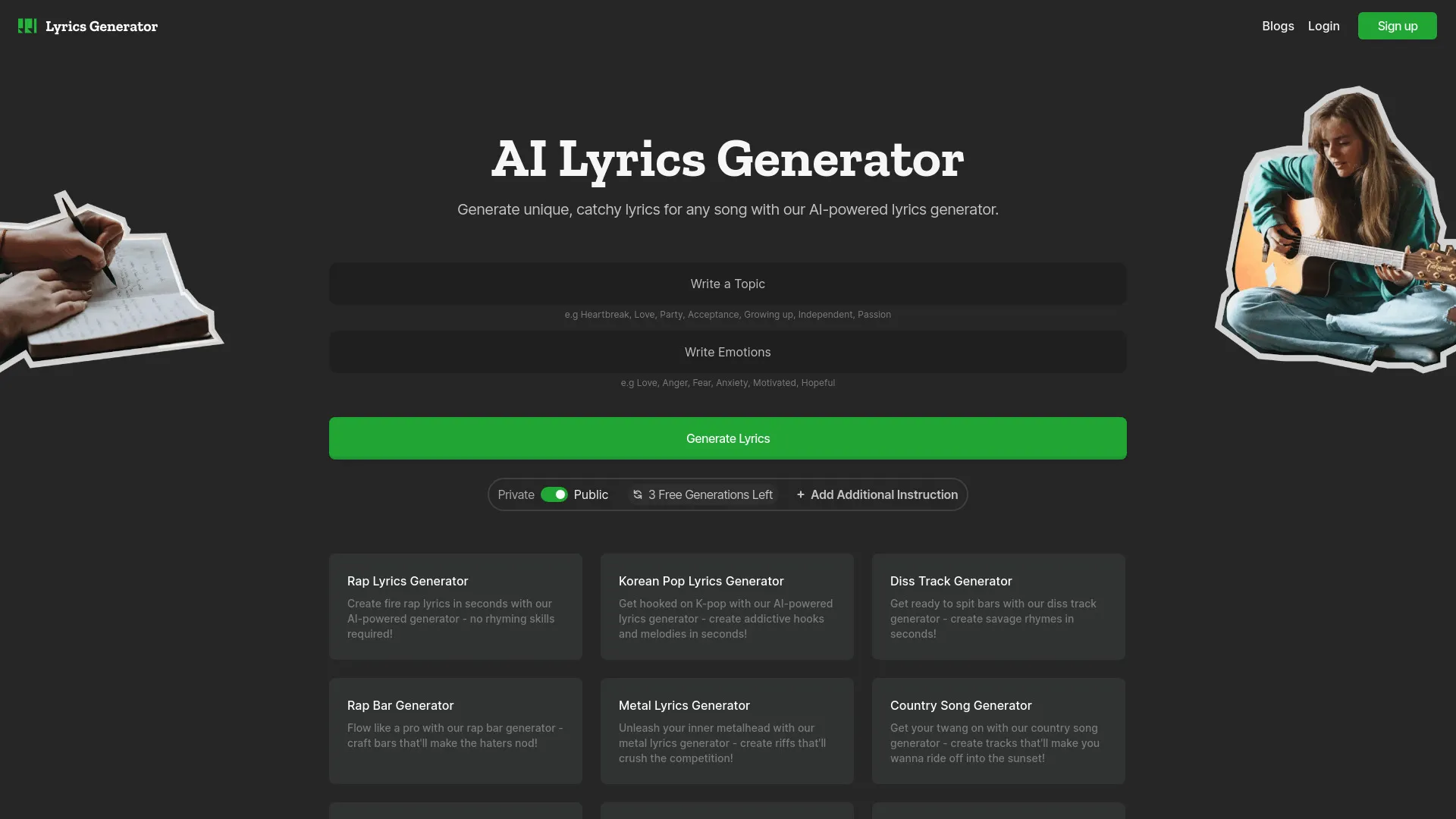 AI Lyrics Generator