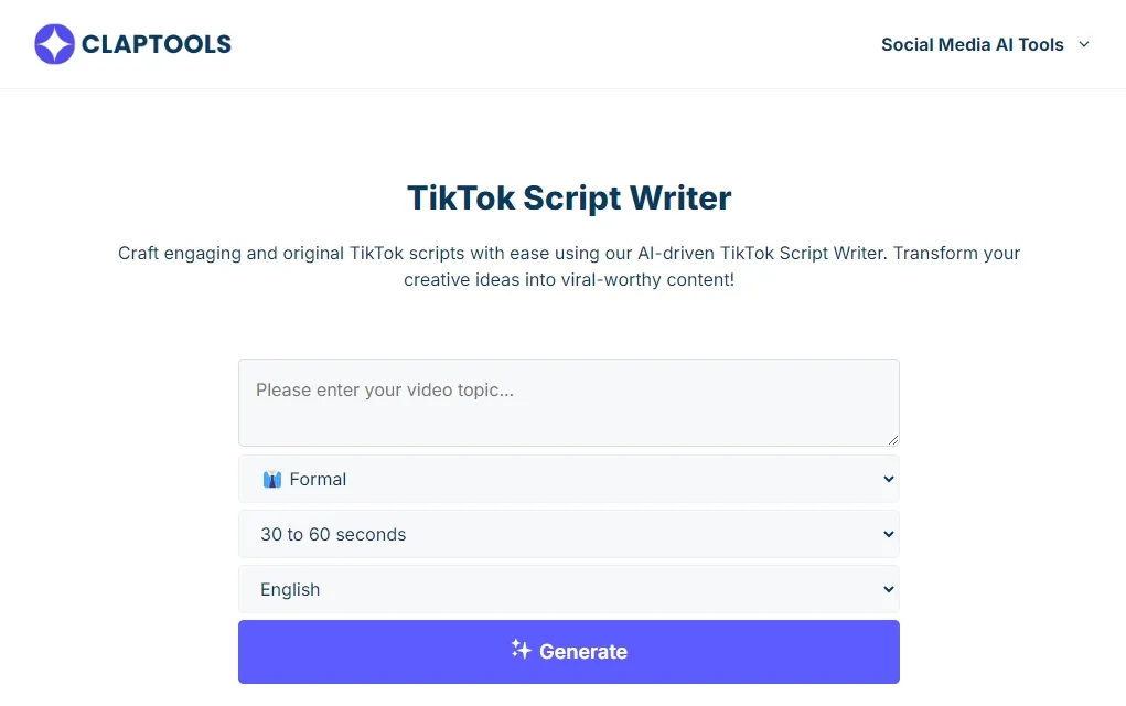 AI TikTok Script Writer