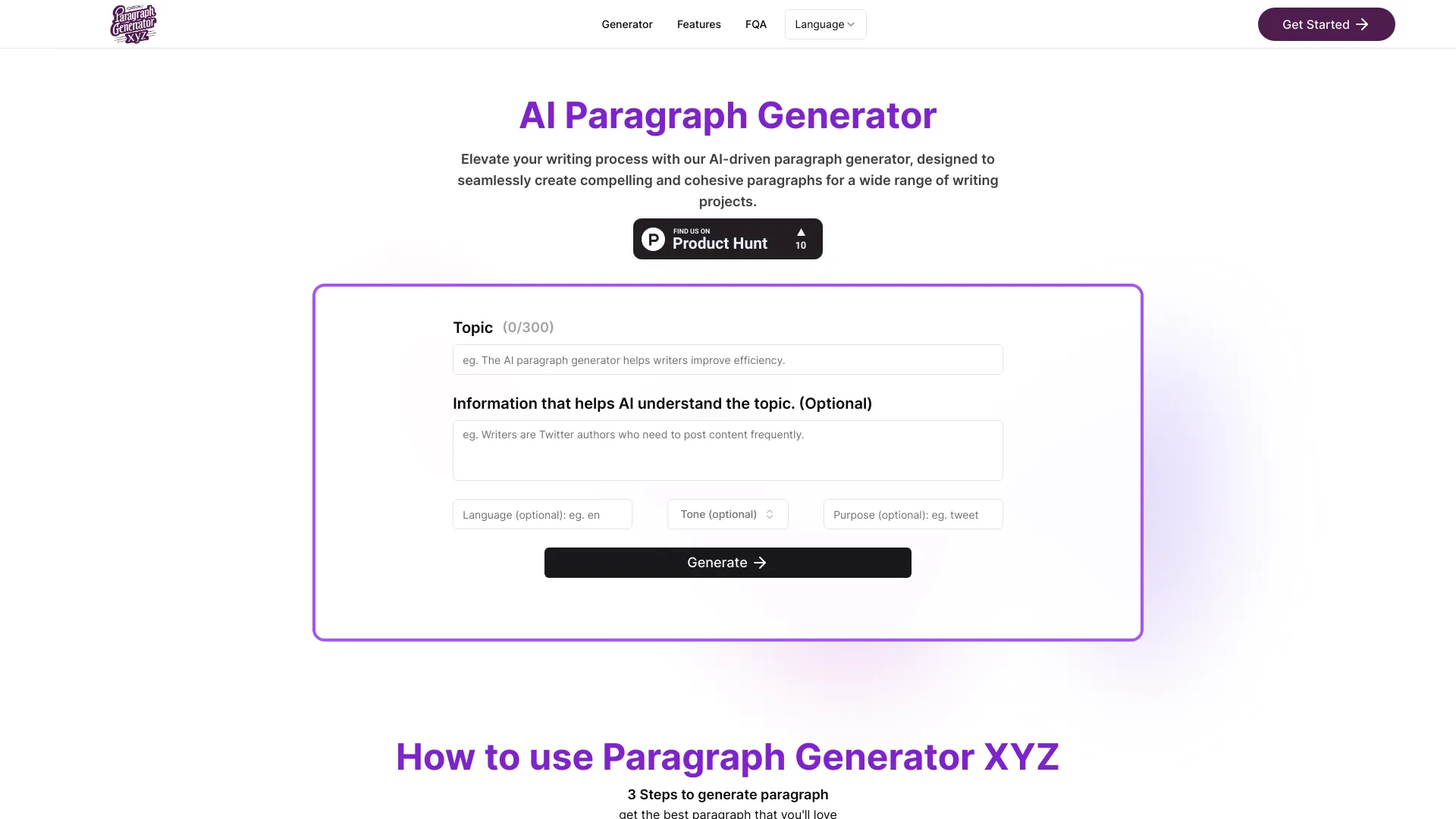 ParagraphGeneratorXYZ